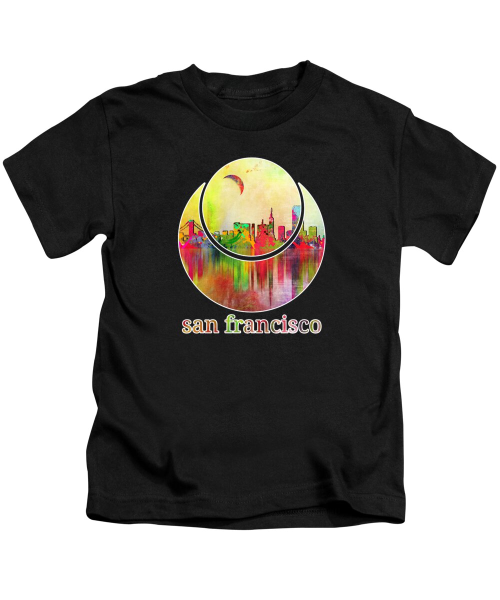 United States Kids T-Shirt featuring the painting San Francisco by Mark Ashkenazi