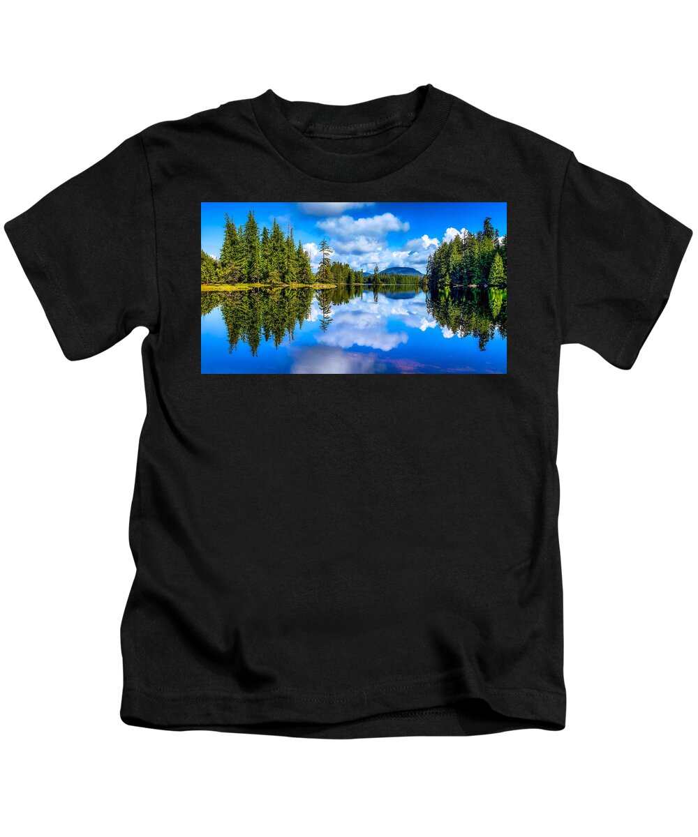 Peaceful Kids T-Shirt featuring the photograph Sarkar Lake Reflection by Bradley Morris