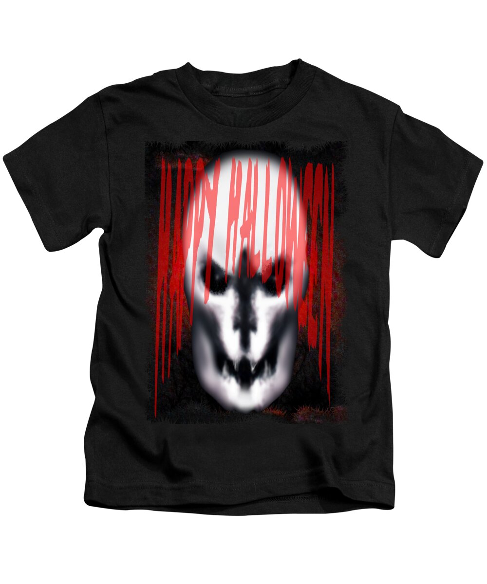 Scary Kids T-Shirt featuring the digital art Scary Happy Halloween Design for Cards Shirts and Cups by Delynn Addams
