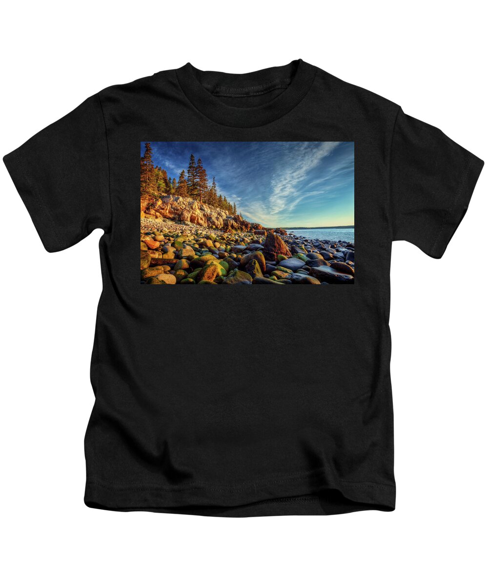 Acadia National Park Kids T-Shirt featuring the photograph Schoodic 0495 by Greg Hartford