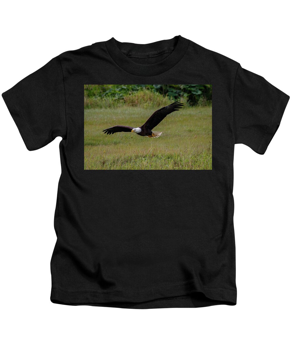 Eagle Kids T-Shirt featuring the photograph Searching by Les Greenwood