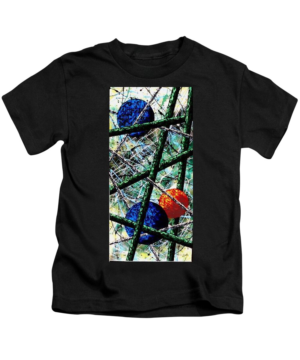 Contemporary / Abstract Kids T-Shirt featuring the painting Space-Time Continuum by Micah Guenther
