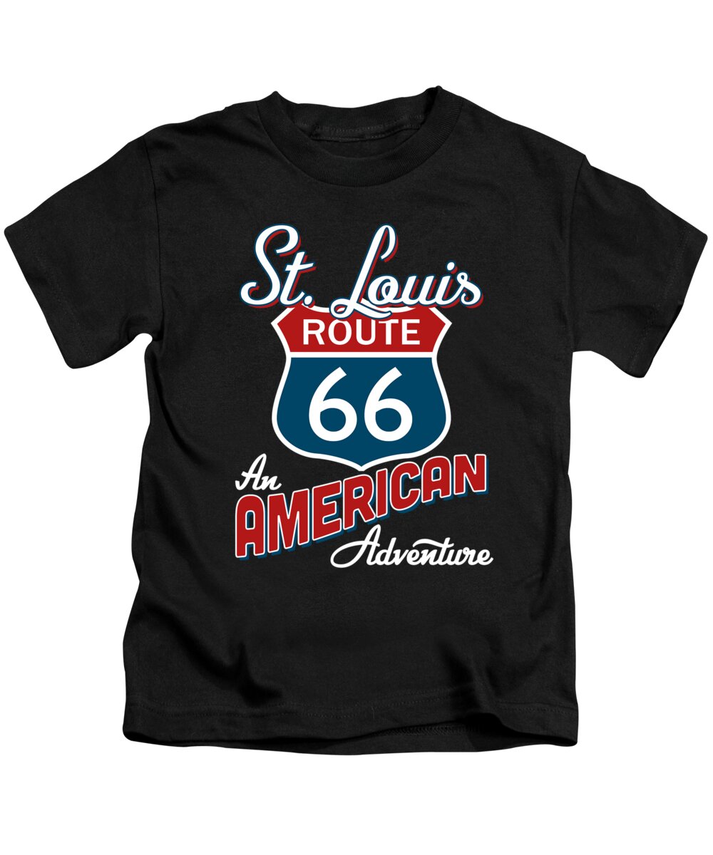 St Louis Kids T-Shirt featuring the digital art St Louis Route 66 America by Flo Karp