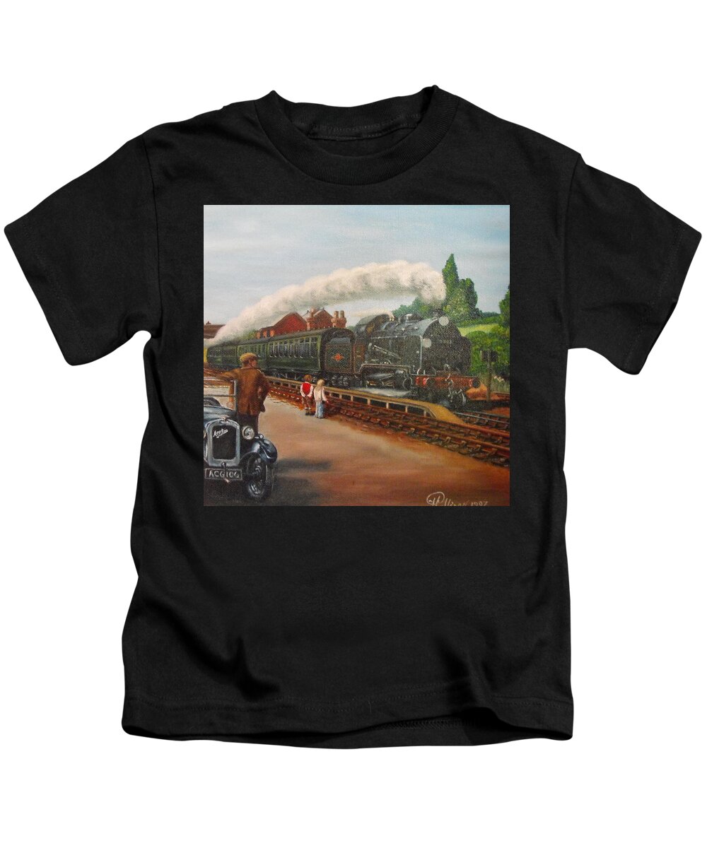 Station Kids T-Shirt featuring the painting Station by HH Palliser