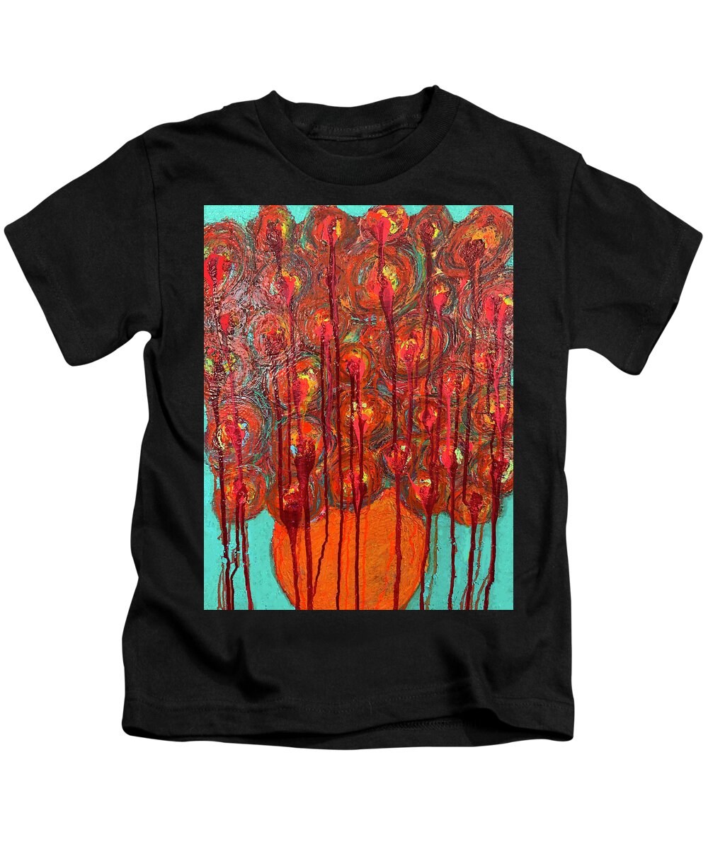 Nicholas Brendon Kids T-Shirt featuring the painting Stigmata Marigolds by Nicholas Brendon