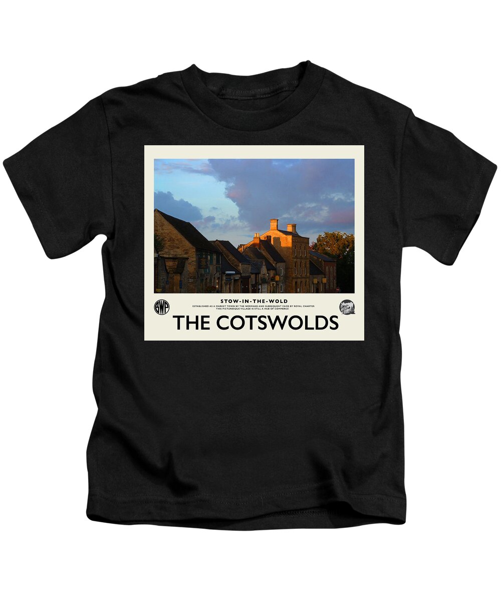 Stow-in-the-wold Kids T-Shirt featuring the photograph Stow Cream Railway Poster by Brian Watt