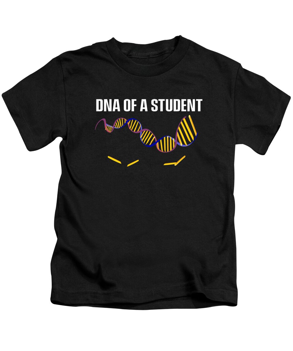 Fries Kids T-Shirt featuring the digital art Student DNA Fries Lover Food Genes by Toms Tee Store