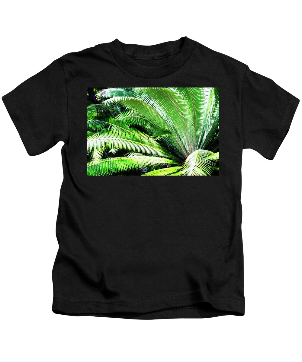 Color Kids T-Shirt featuring the photograph Sunlit Palms -3 by Alan Hausenflock