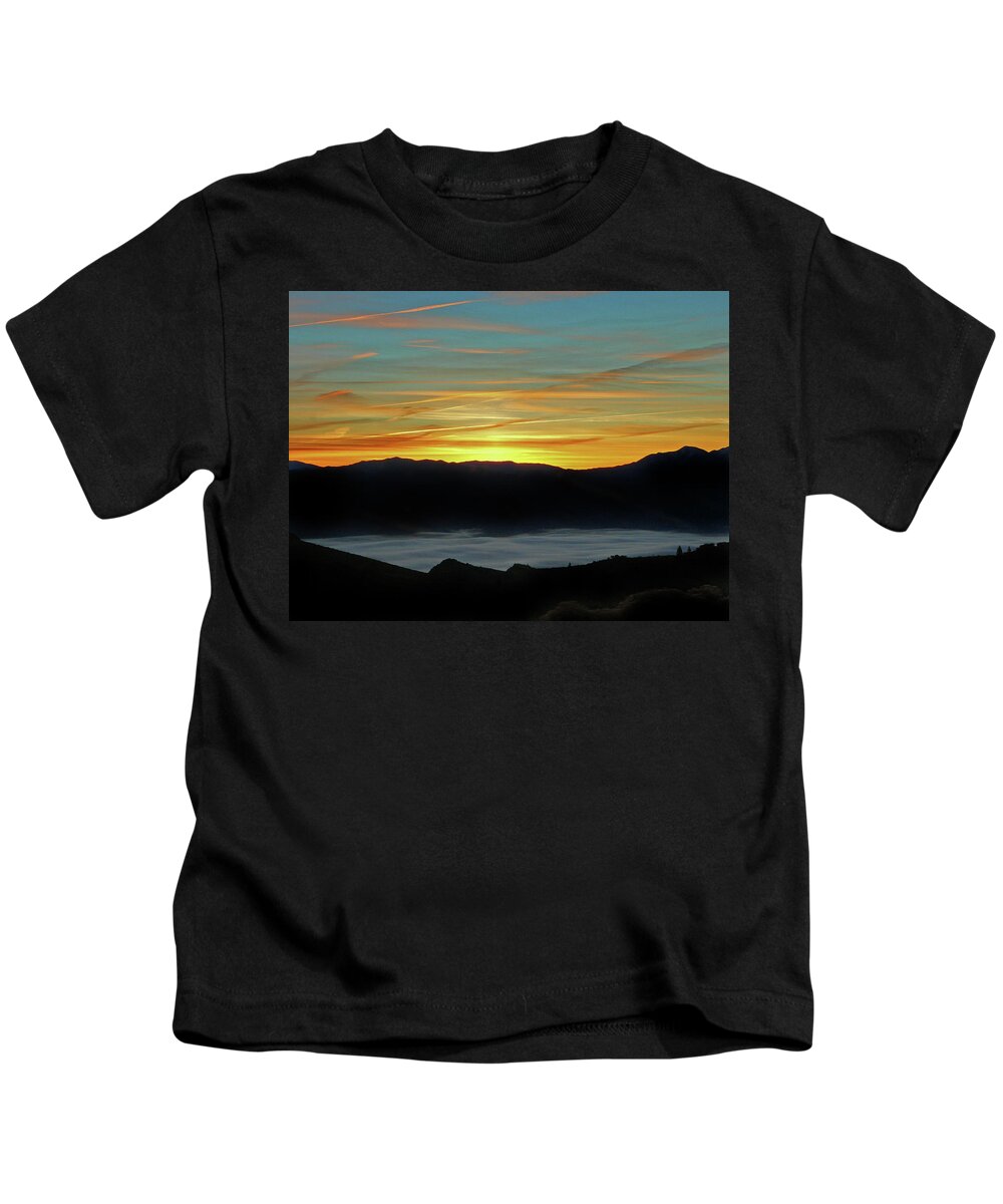 Skyscapes Kids T-Shirt featuring the photograph Sunrise and Clouds by Beverly Read