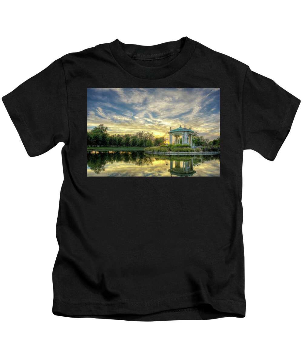 Nathan Frank Bandstand Kids T-Shirt featuring the photograph Sunset at the Bandstand by Randall Allen