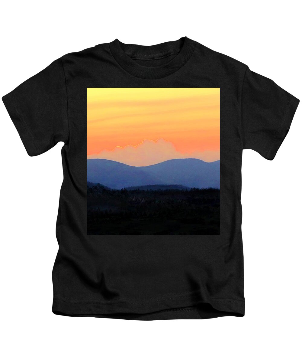 Sunset Kids T-Shirt featuring the digital art Sunset in the Blue Ridge Mountains by Susan Hope Finley