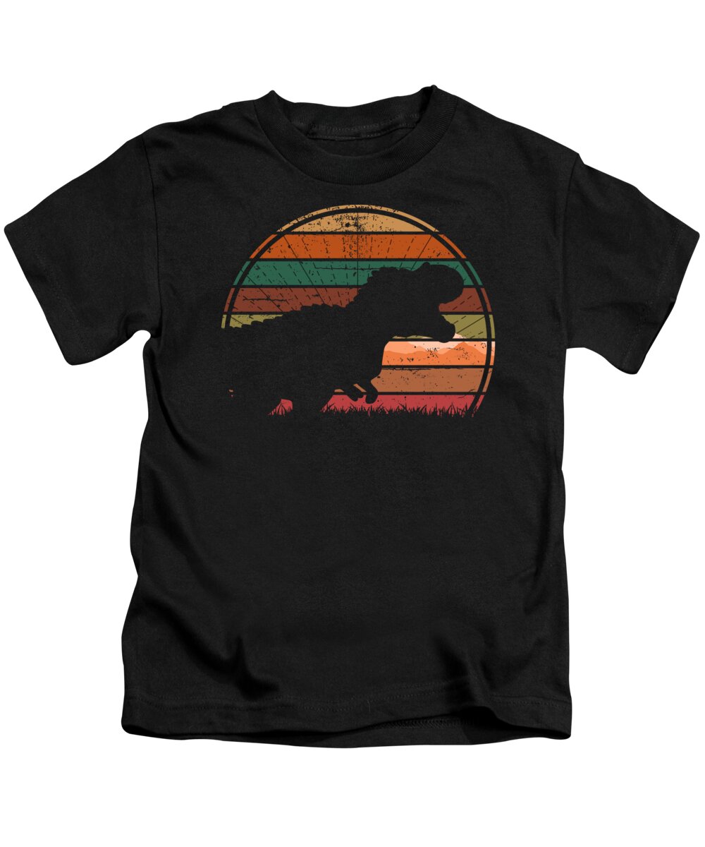 T Kids T-Shirt featuring the digital art T Rex Sunset by Megan Miller
