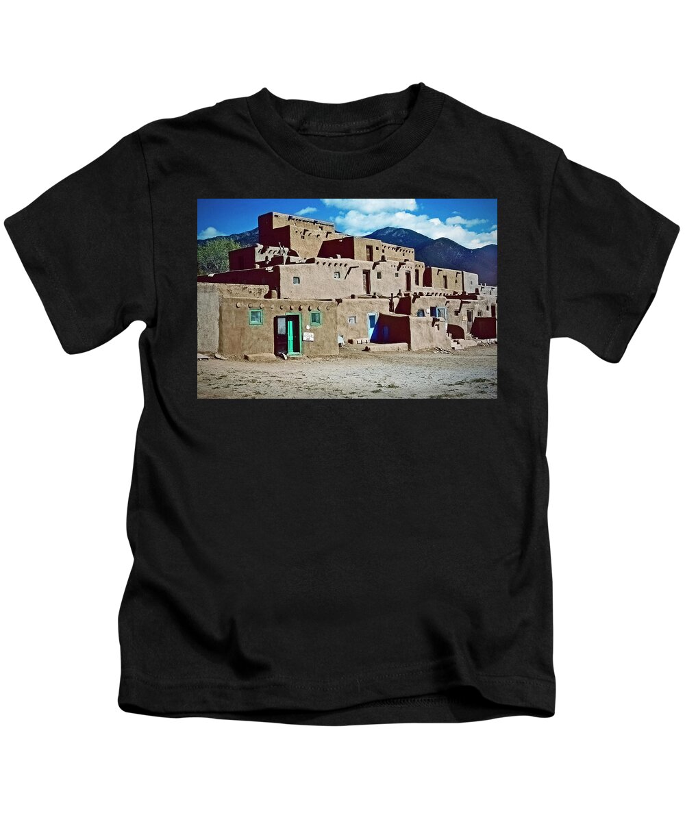 Pueblo Kids T-Shirt featuring the photograph Taos Pueblo by Ira Marcus