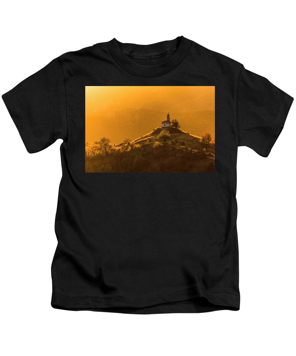 Bulgaria Kids T-Shirt featuring the photograph Temple In a Holy Mountain by Evgeni Dinev