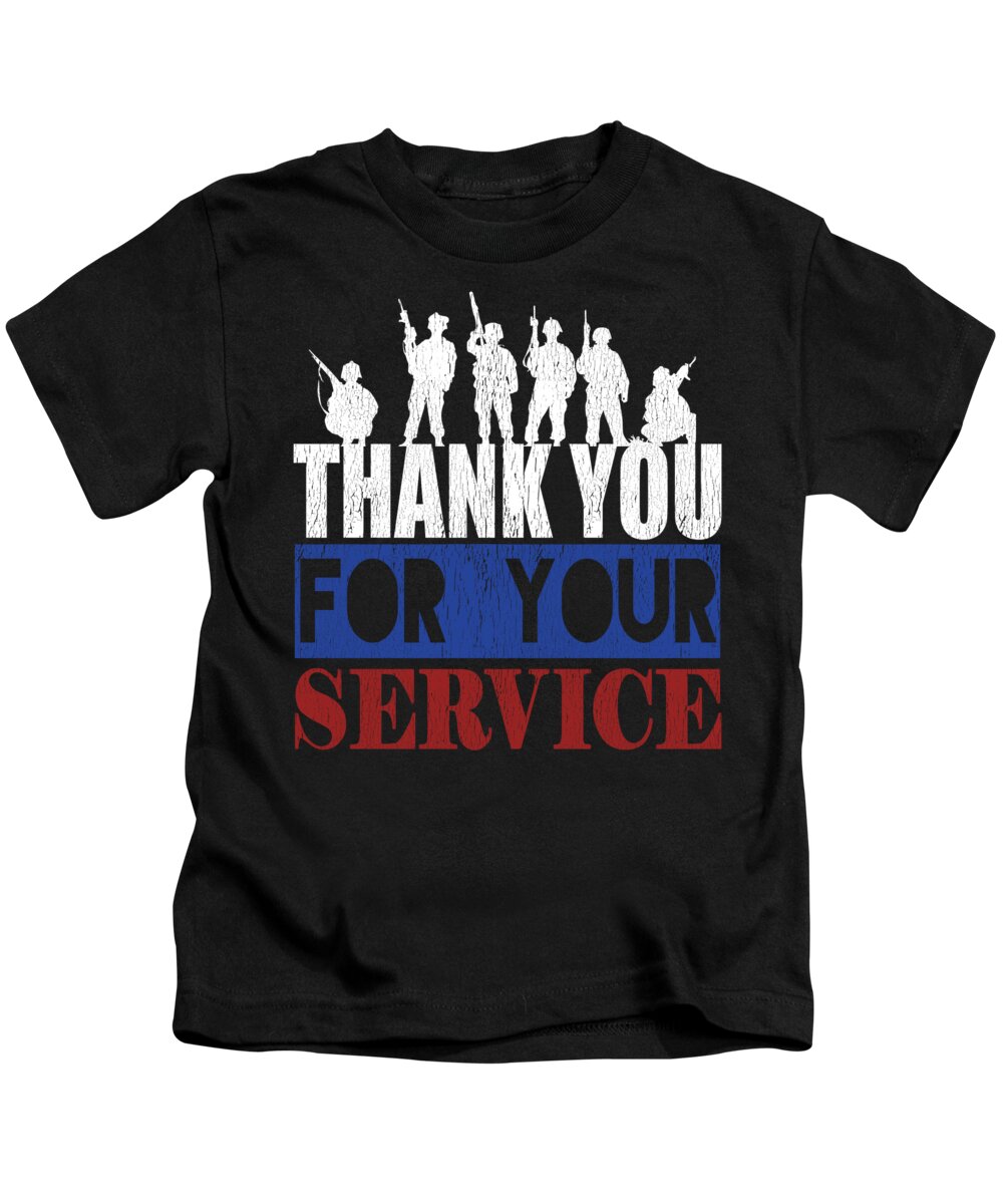 Military Kids T-Shirt featuring the digital art Thank You For Your Service by Jacob Zelazny