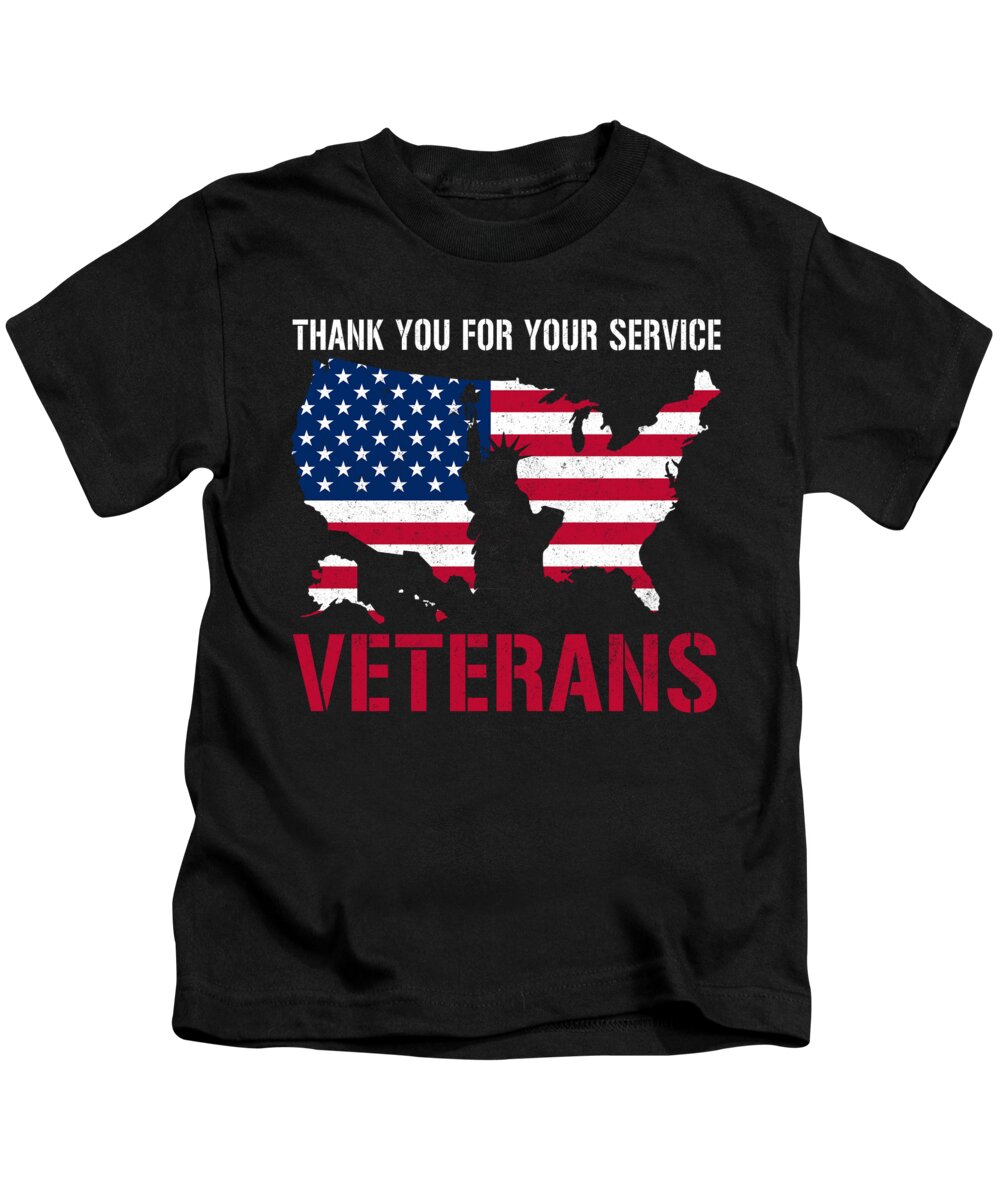 Military Kids T-Shirt featuring the digital art Thank You for your Service Veterans by Jacob Zelazny