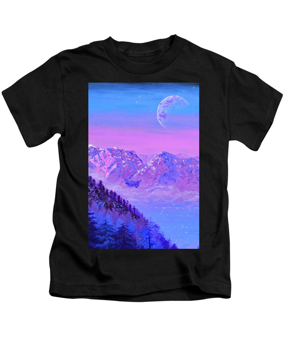 Landscape Kids T-Shirt featuring the painting That Which You Believe Fragment by Ashley Wright