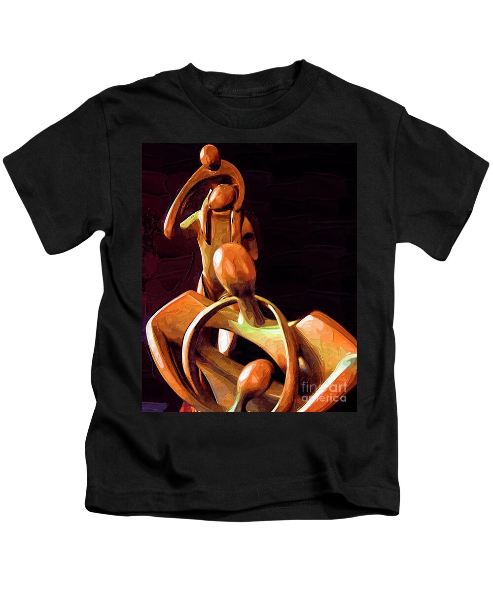 Abstract Kids T-Shirt featuring the digital art The Family Unit In Soft Hues by Kirt Tisdale