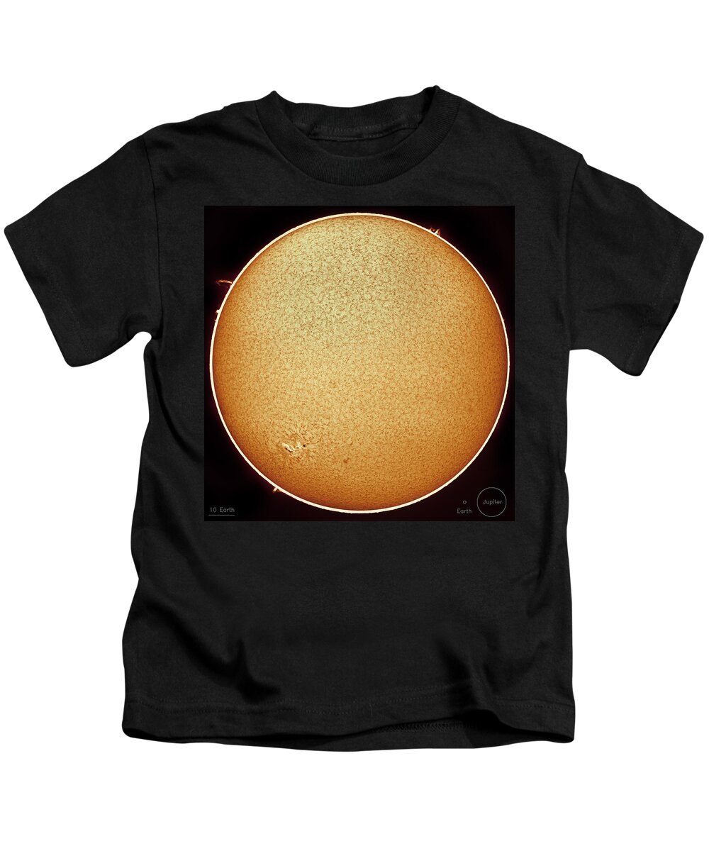 Sun Kids T-Shirt featuring the photograph The Fiery Sun by Prabhu Astrophotography