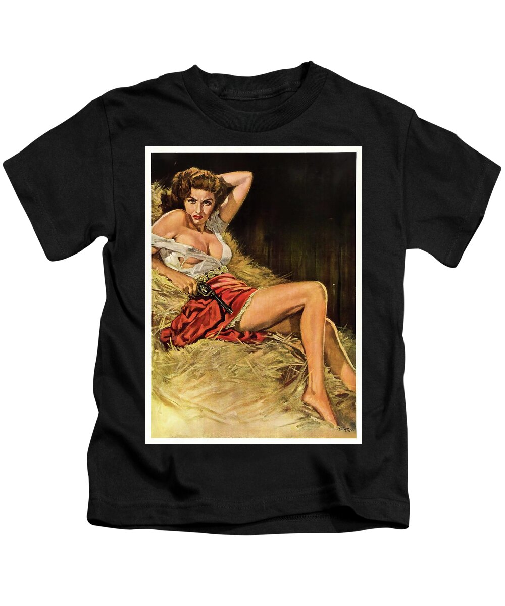 Outlaw Kids T-Shirt featuring the painting ''The Outlaw'', 1943, movie poster painting by Movie World Posters