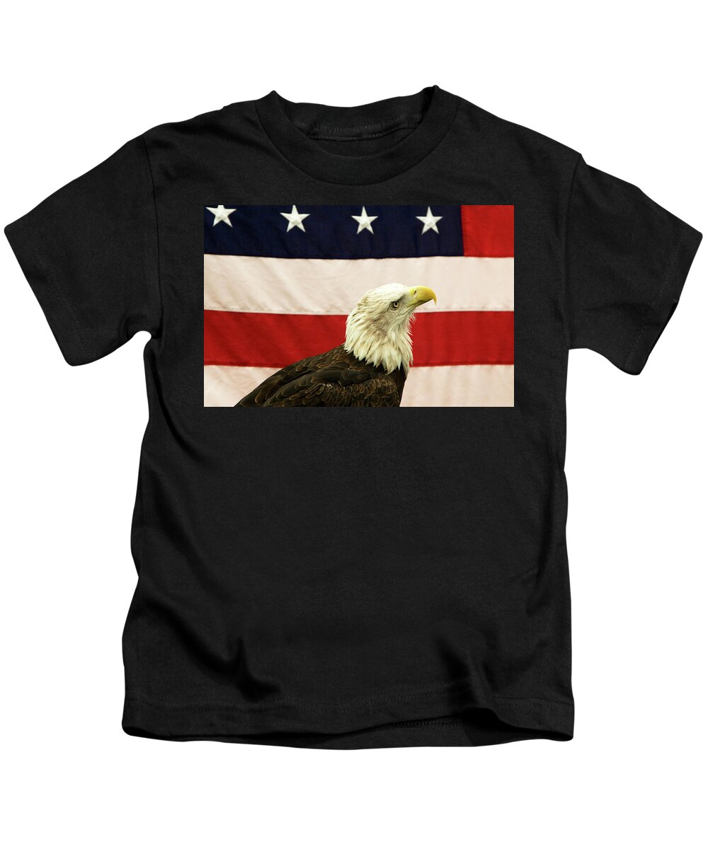 Bald Eagle Kids T-Shirt featuring the photograph The Patriot by Robert Dann
