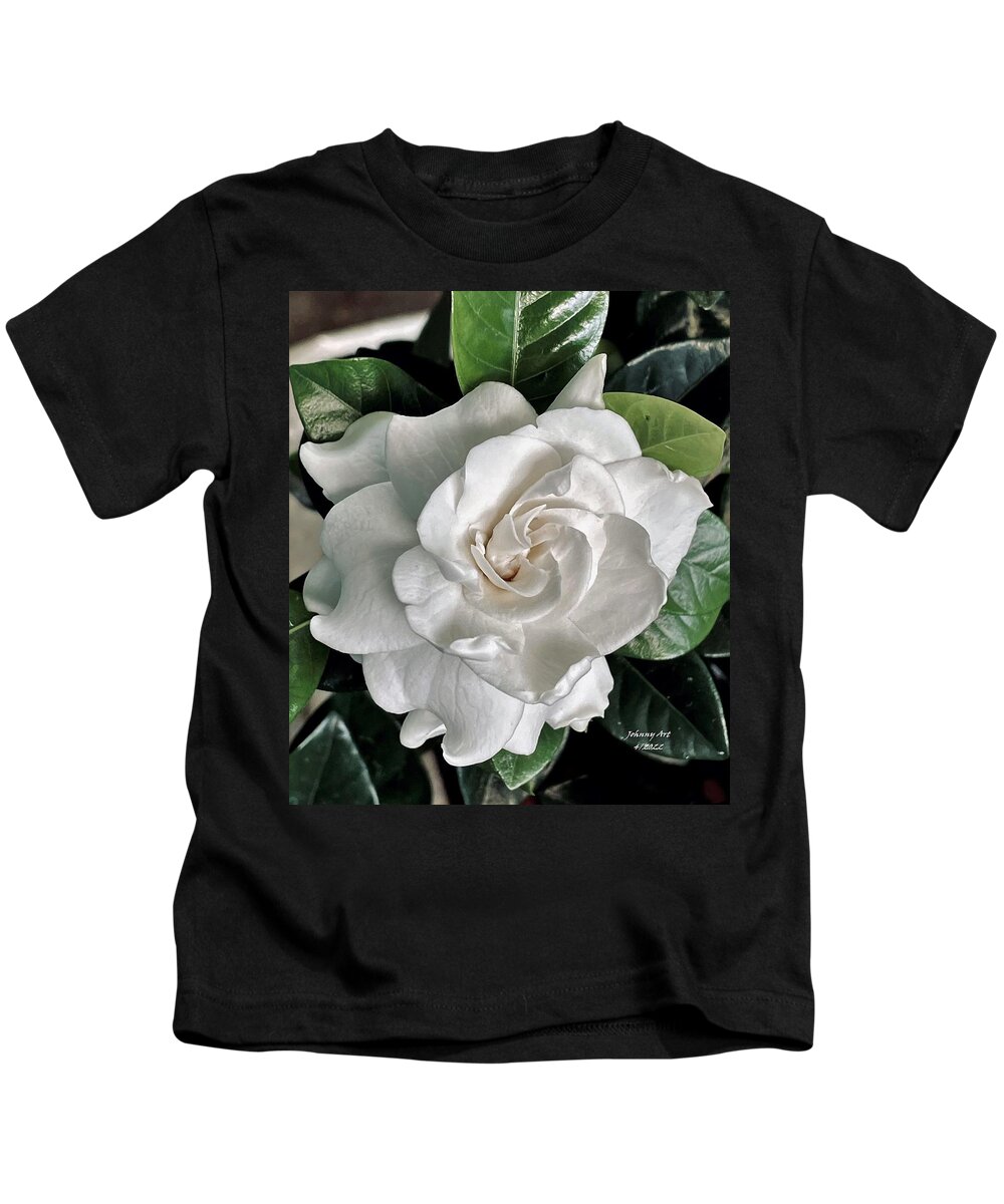 Flowers Kids T-Shirt featuring the photograph The Wonderful World of Gardinia by John Anderson