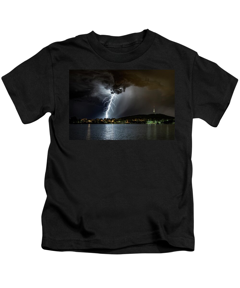 Lightning Kids T-Shirt featuring the photograph Thor Strike by Ari Rex