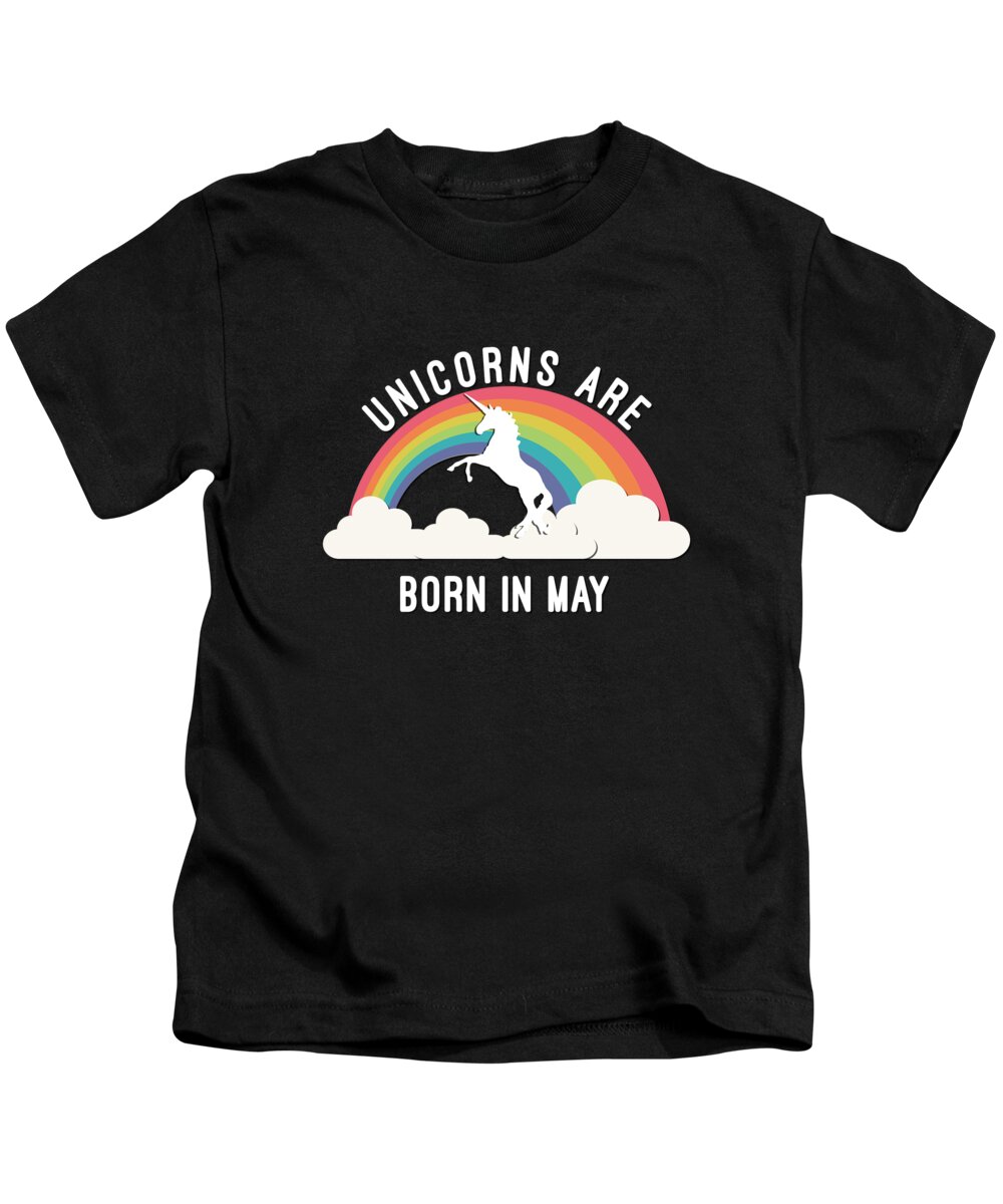 Funny Kids T-Shirt featuring the digital art Unicorns Are Born In May by Flippin Sweet Gear