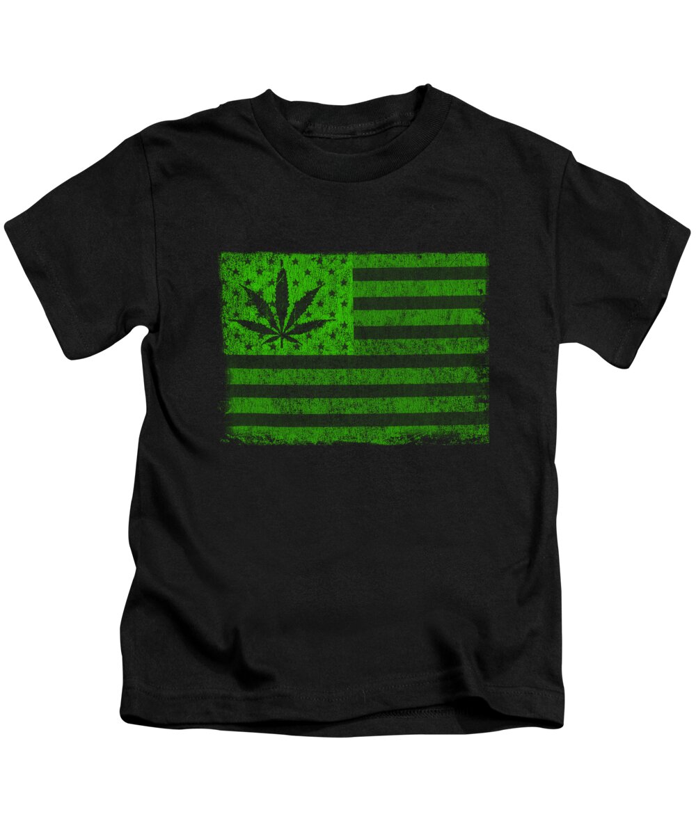 Funny Kids T-Shirt featuring the digital art United States Of Cannabis by Flippin Sweet Gear