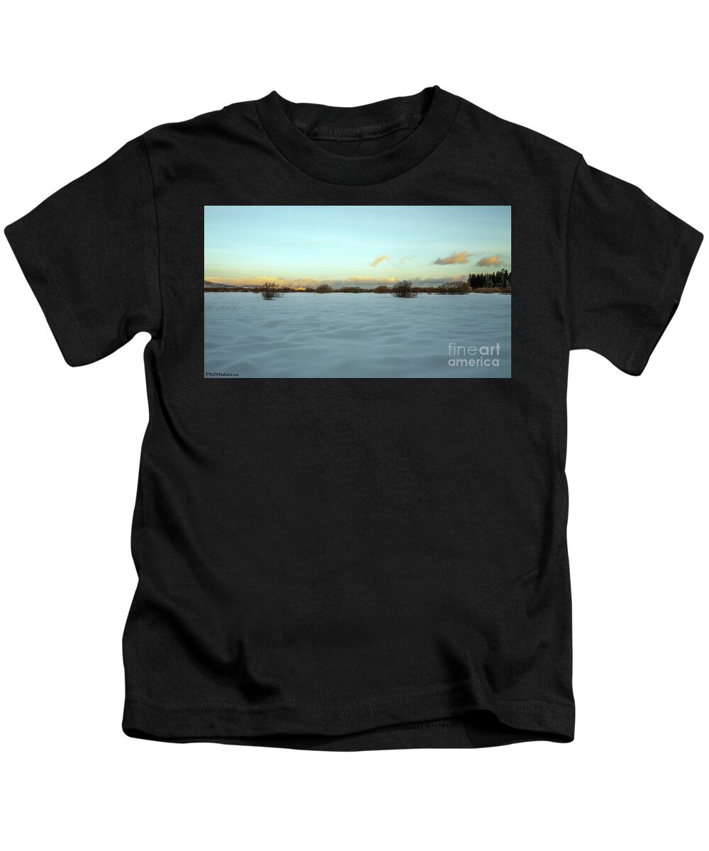 California Kids T-Shirt featuring the photograph Upper Truckee River Marsh sunrise after the storm, El Dorado National Forest, California, U. S. A. by PROMedias US