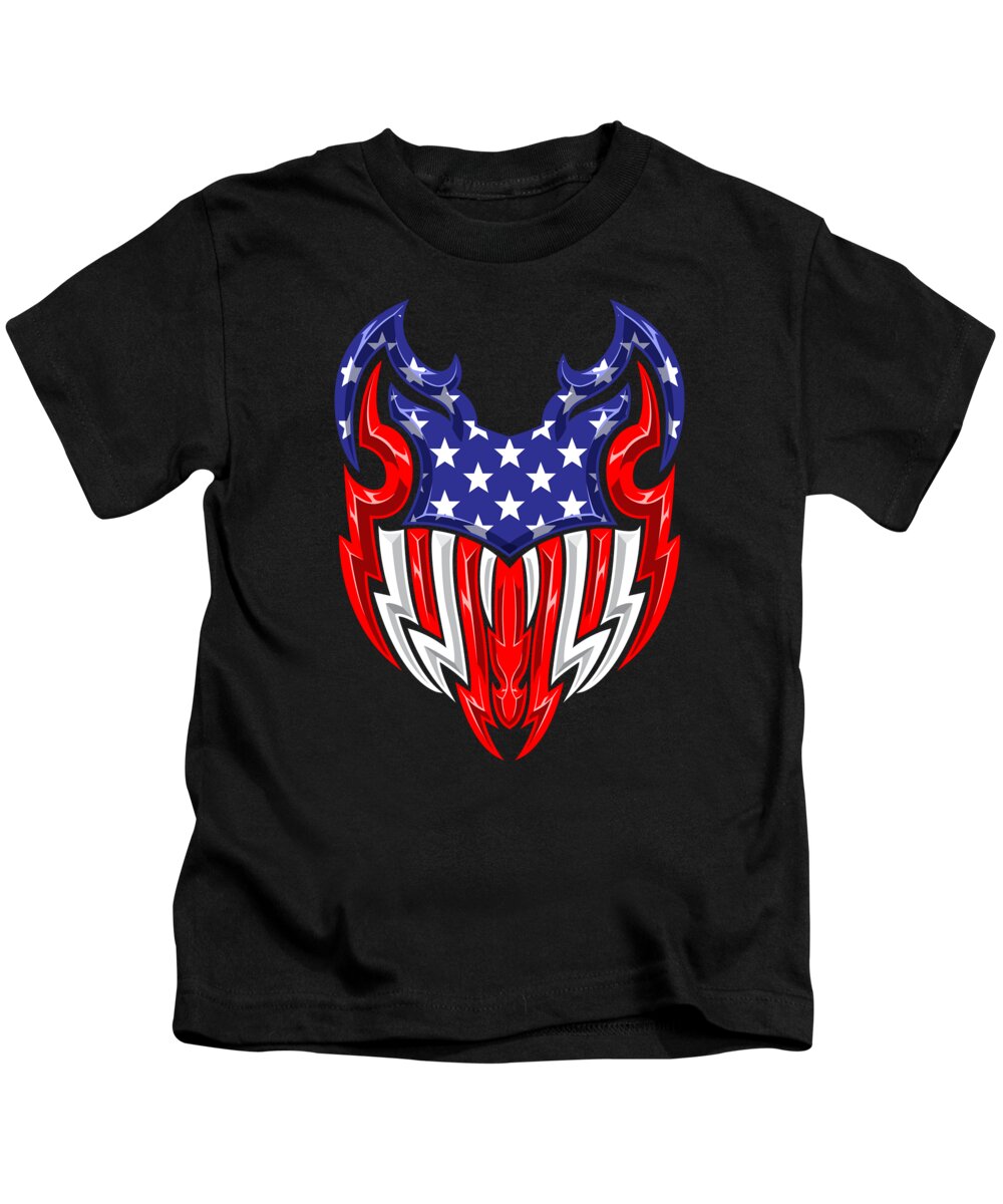 Stars And Stripes Kids T-Shirt featuring the digital art USA Flag Patriotic Decoration America by Mister Tee