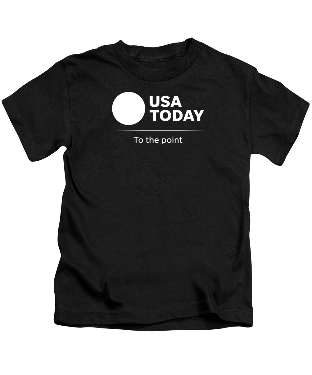 Usa Today Kids T-Shirt featuring the digital art USA TODAY TO The Point White Logo by Gannett