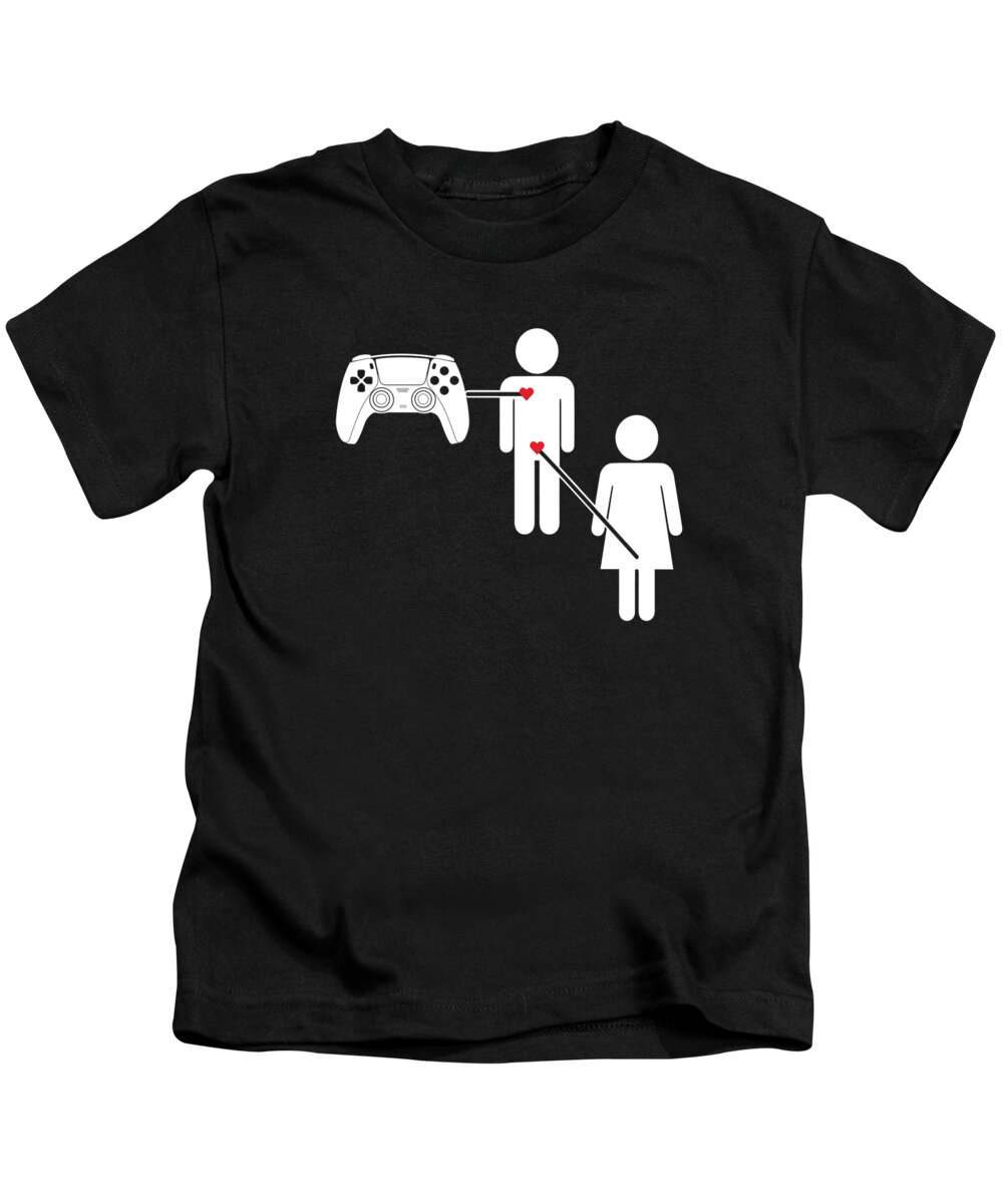 Video Game Kids T-Shirt featuring the digital art Video Games Gaming Video Gamer Gaming Controller by Toms Tee Store