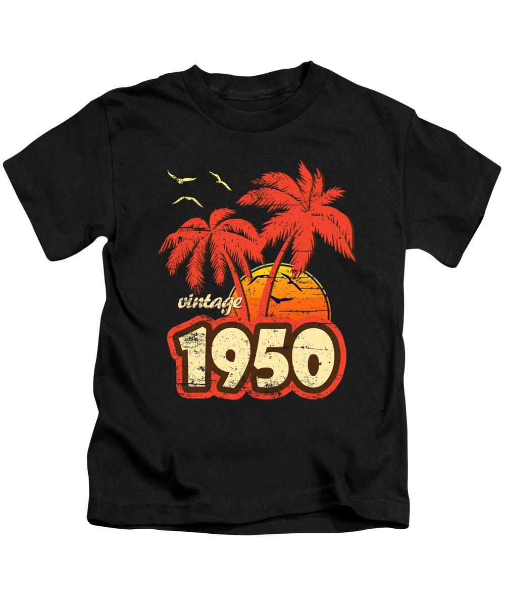 Sun Kids T-Shirt featuring the digital art Vintage Sunset 1950 by Filip Schpindel