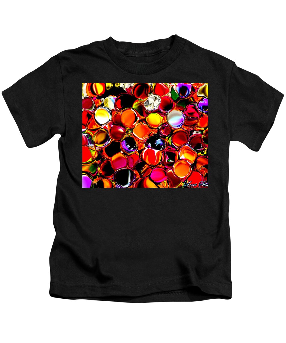 Digital Kids T-Shirt featuring the digital art Warm Colors by Loxi Sibley