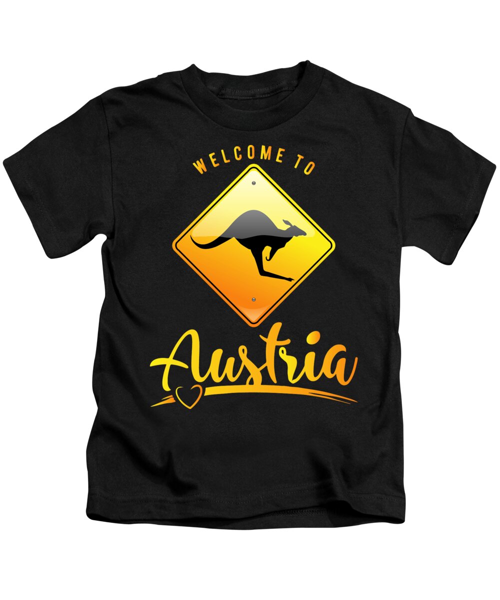 T-Shirt - Sign Shirt Austria Australian Ahead Road Welcome by Pixels Khalfouf 2 T Kangaroos Tees Sign To Warning Kids Shirts Kangaroo Mounir