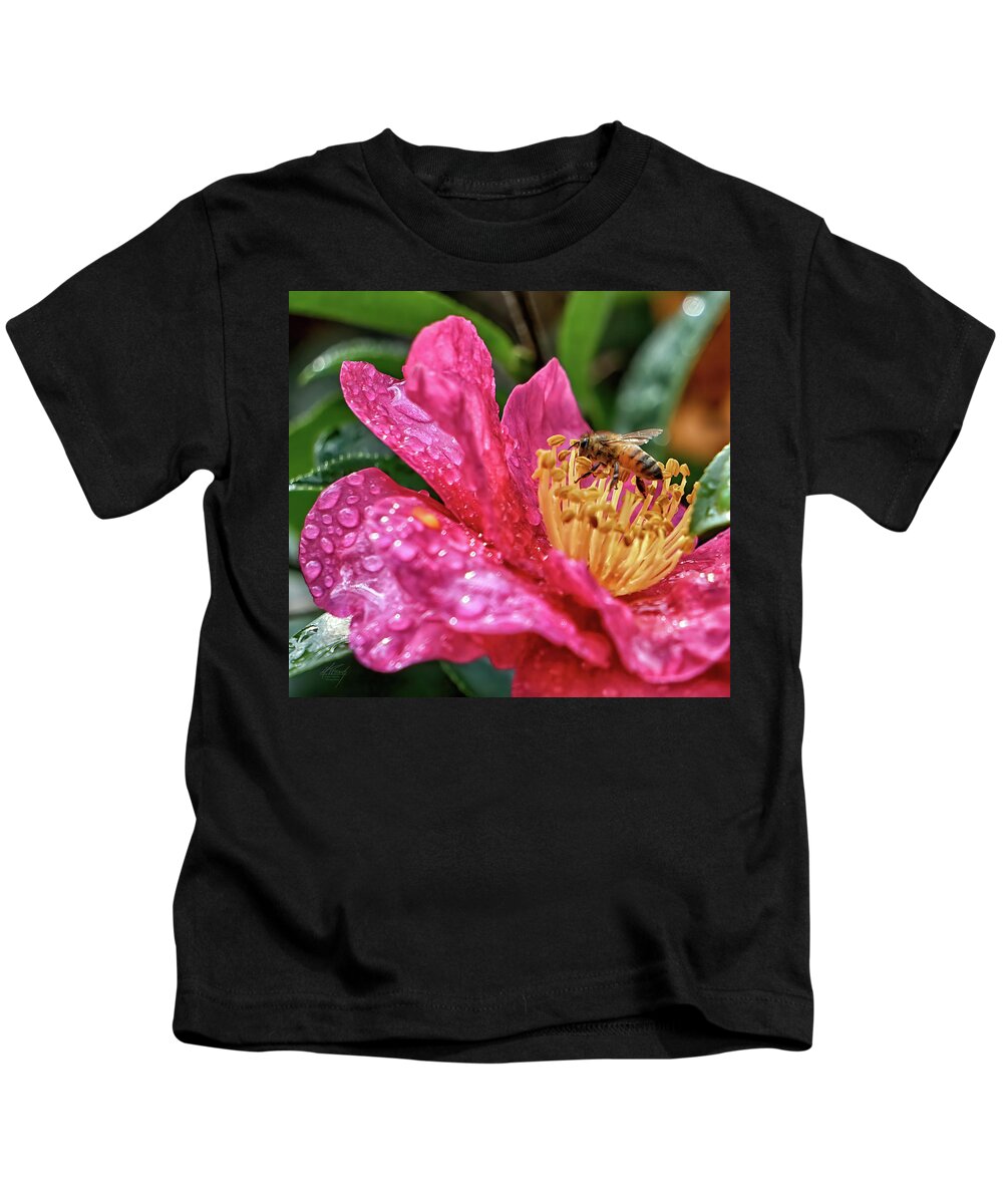 Camellia Kids T-Shirt featuring the photograph What's the Buzz? by Michael Frank