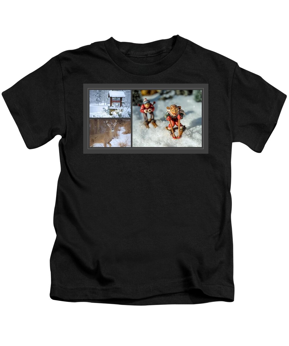 Winter Kids T-Shirt featuring the photograph Winter in Deer Country by Nancy Ayanna Wyatt