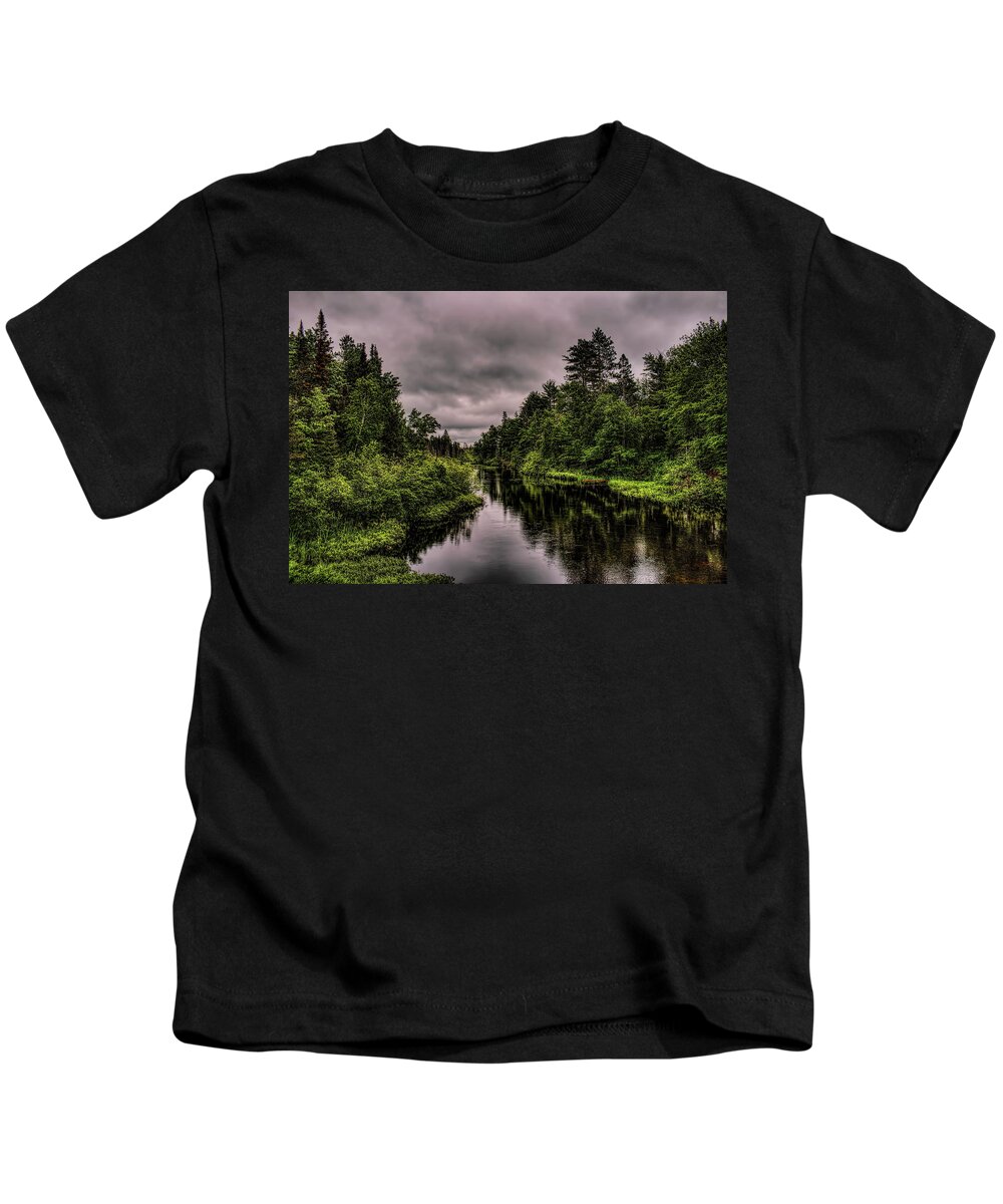 Upnorth Kids T-Shirt featuring the photograph Wisconsin River Headwaters by Dale Kauzlaric