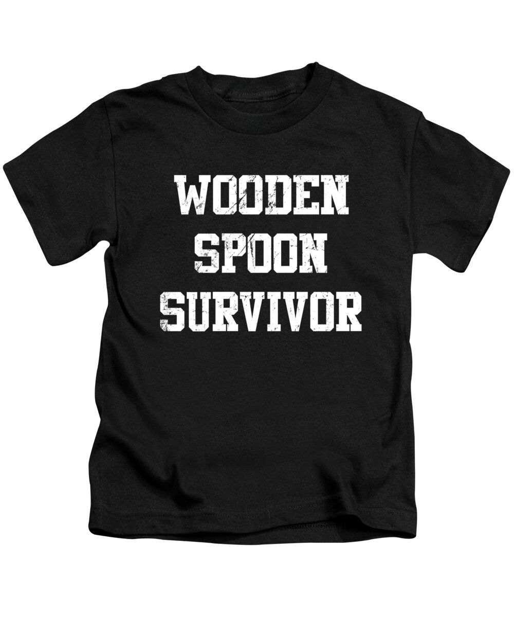 Funny Kids T-Shirt featuring the digital art Wooden Spoon Survivor by Flippin Sweet Gear