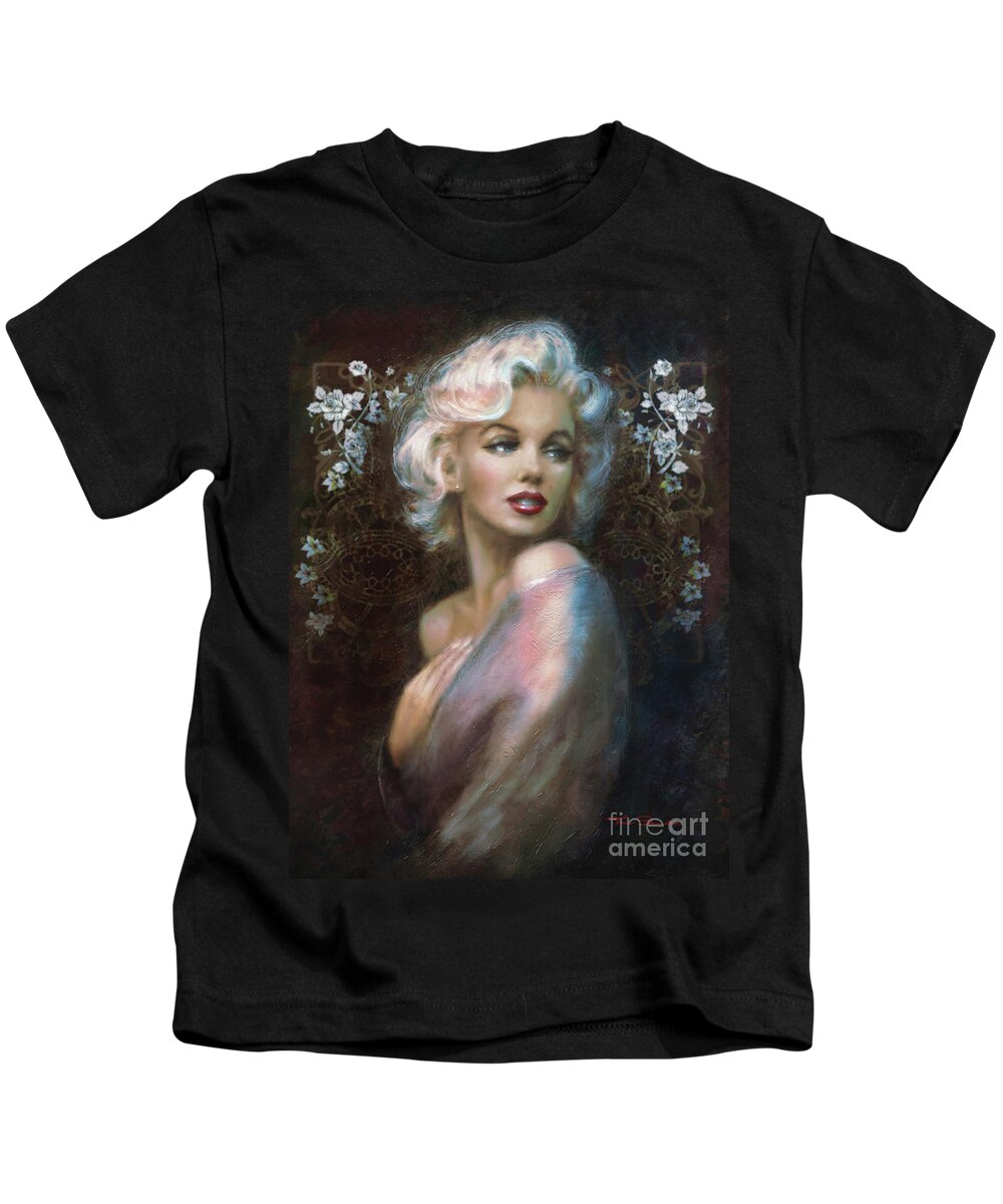 Marilynmonroe Kids T-Shirt featuring the painting WW Classic Times by Theo Danella