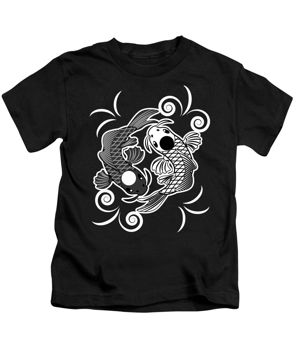 Ying Yang Koi Carp Karma Good And Evil Gift Kids T Shirt For Sale By J M