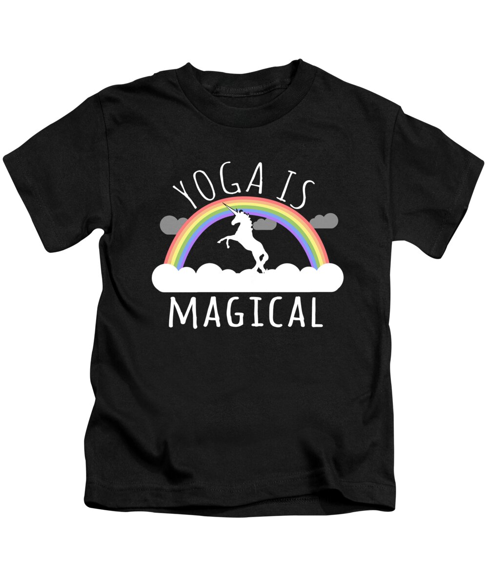 Funny Kids T-Shirt featuring the digital art Yoga Is Magical by Flippin Sweet Gear