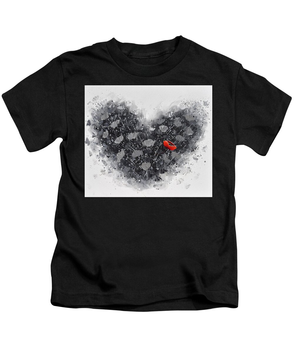 Heart Kids T-Shirt featuring the painting You're in my Heart by Amanda Dagg
