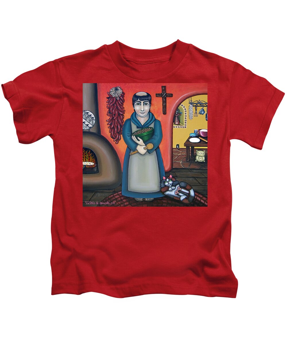 San Pascual Kids T-Shirt featuring the painting San Pascuals Kitchen #2 by Victoria De Almeida