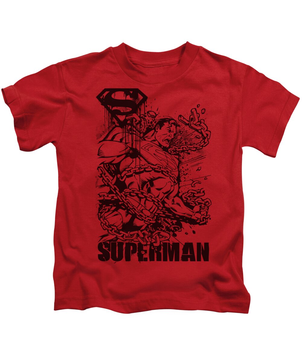 Superman Kids T-Shirt featuring the digital art Superman - Breaking Chains #1 by Brand A