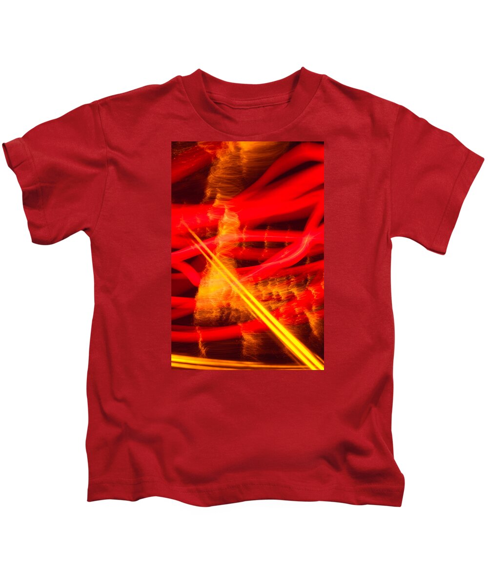 Photographic Light Painting Kids T-Shirt featuring the photograph Abstract 18 by Steve DaPonte