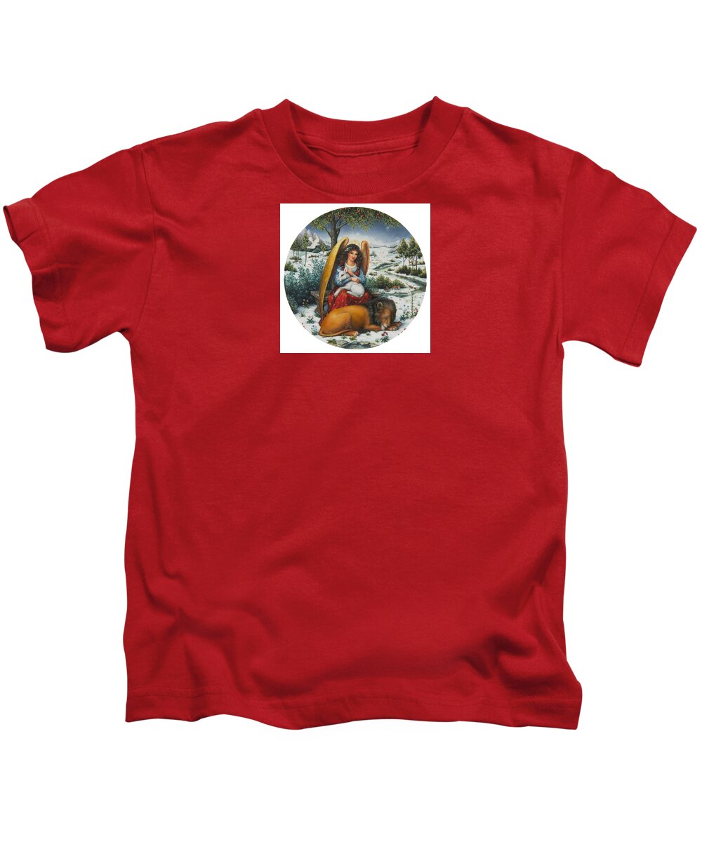 Angel Kids T-Shirt featuring the painting Angel of Peace by Lynn Bywaters