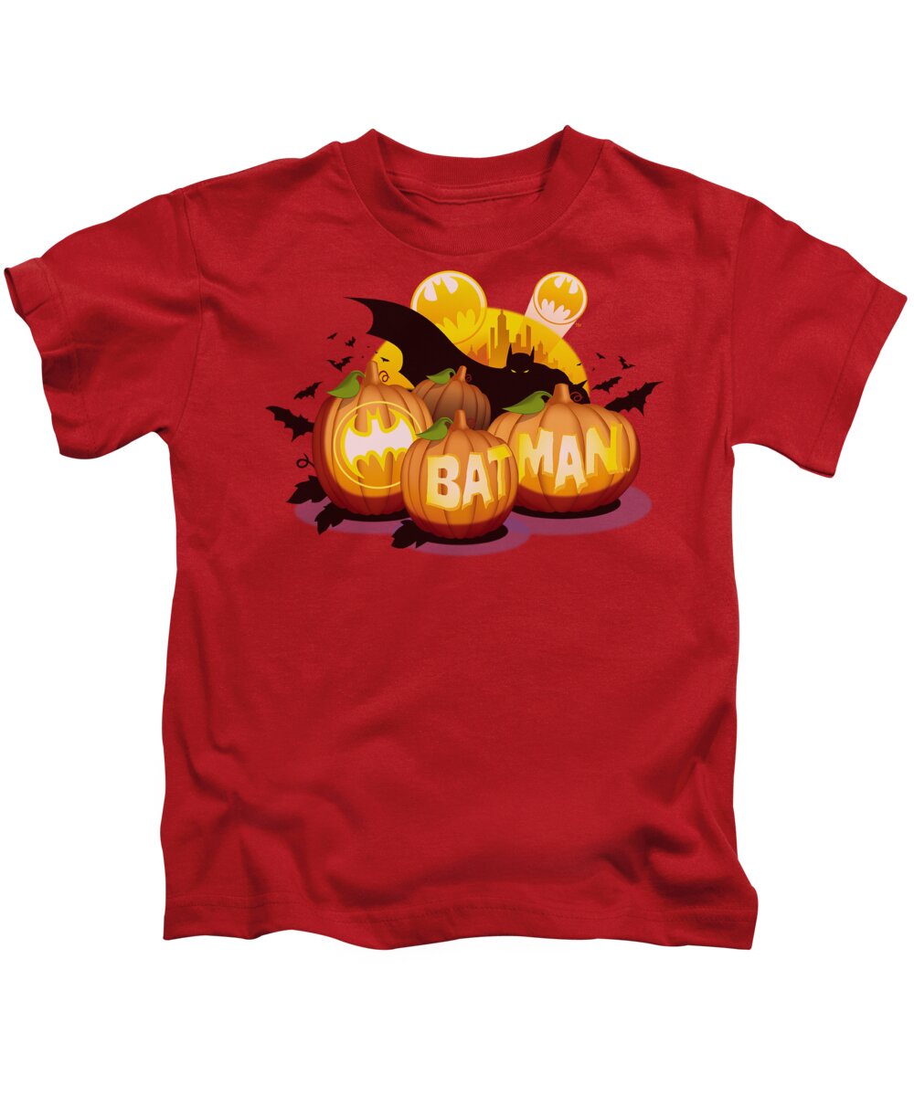 Batman Kids T-Shirt featuring the digital art Batman - Bat O Lanterns by Brand A