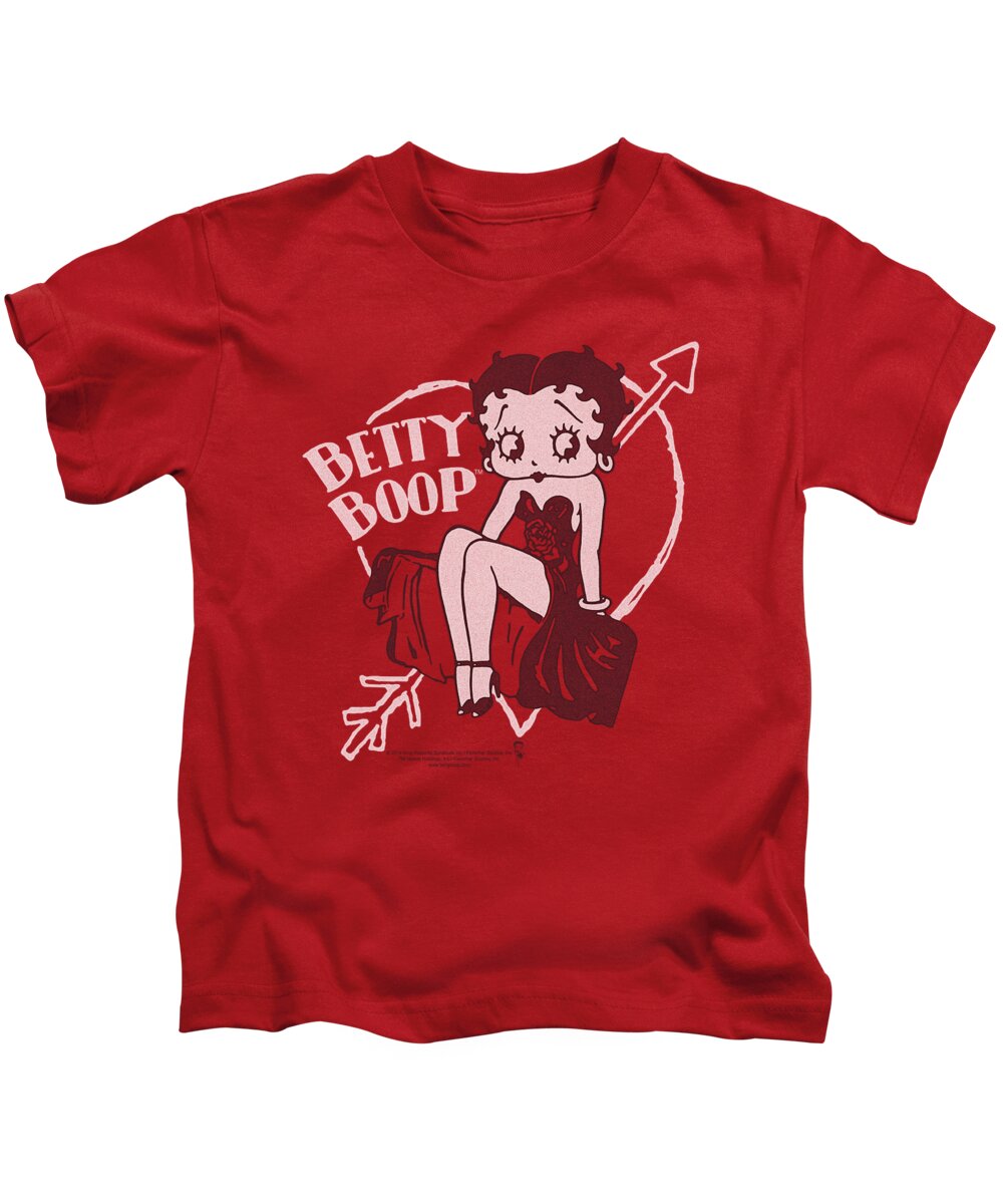 Betty Boop Kids T-Shirt featuring the digital art Boop - Lover Girl by Brand A